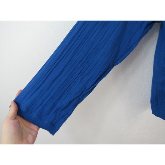 NWT Lotus and Luna Large Cobalt Baja Pullover 100% Cotton Hooded Lightweight - Picture 3 of 9